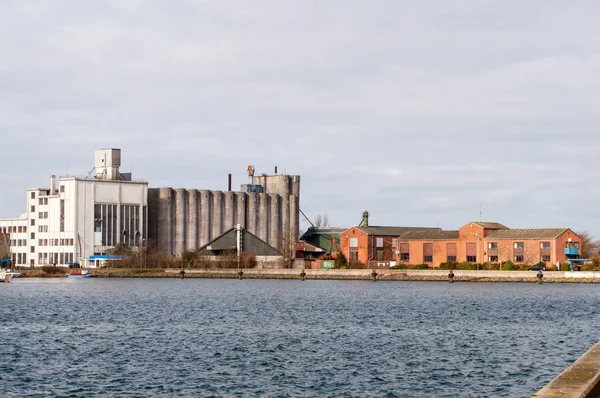 Industrial area at Nakskov harbor in Denmark — Stock Photo, Image