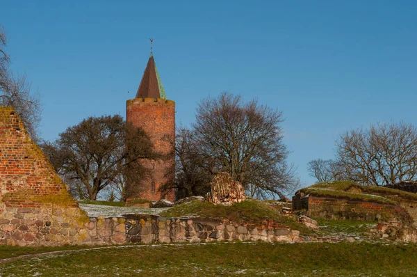 Husí věže na hradě Vordingborg ruiny v Dánsku — Stock fotografie