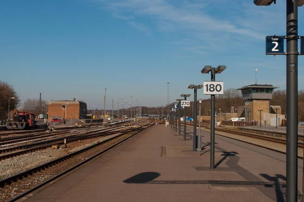 Nykoebing F train station — Stock Fotó