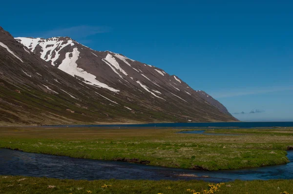 Hedinsfjordur фьорд на півночі Ісландії — стокове фото