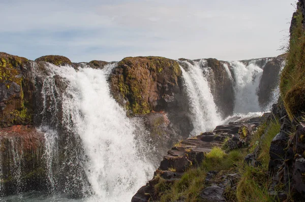Kolufossar waterfall in Kolugljufur in North Iceland — Stock Photo, Image