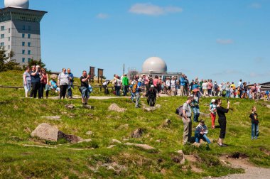 Buhar lokomotifler Brocken tren, manzarayı turist