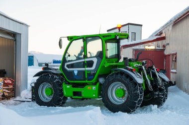 ada, Hrisey İzlanda'kış aylarında yeşil yükleyici