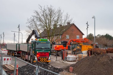 Danimarka'da yol inşaatı işi