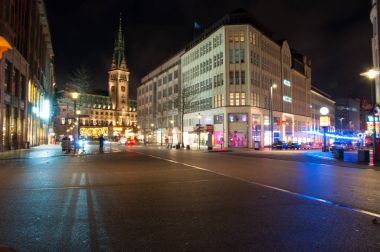 akşam Hamburg şehir merkezi