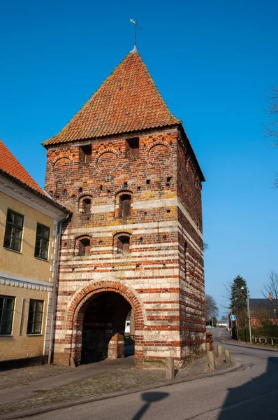 Staré městské brány ve městě Stege v Dánsku — Stock fotografie