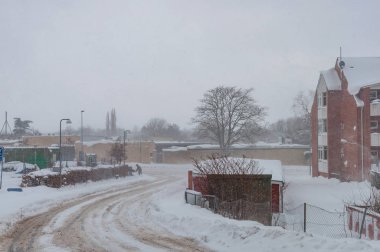 Karlı kış günü Danimarka