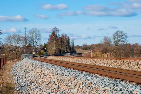 Vasúti dán vidéki táj — Stock Fotó