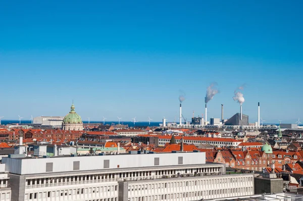 Vy över staden Köpenhamn Danmark — Stockfoto