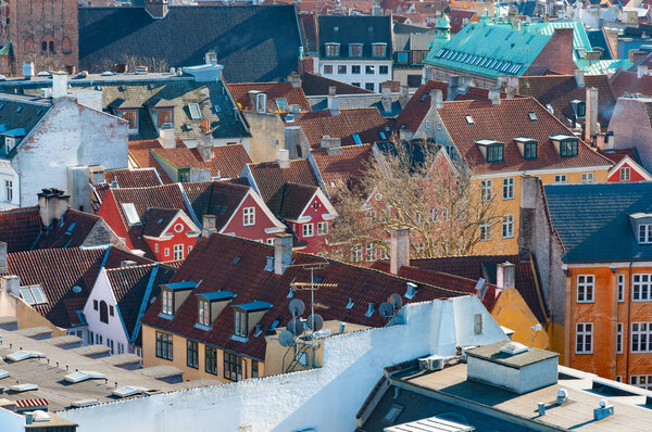 View over the rooftops of city of Copenhagen in Denmark