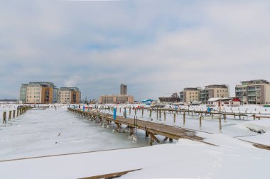 Vordingborg Yat Limanı Danimarka kışın