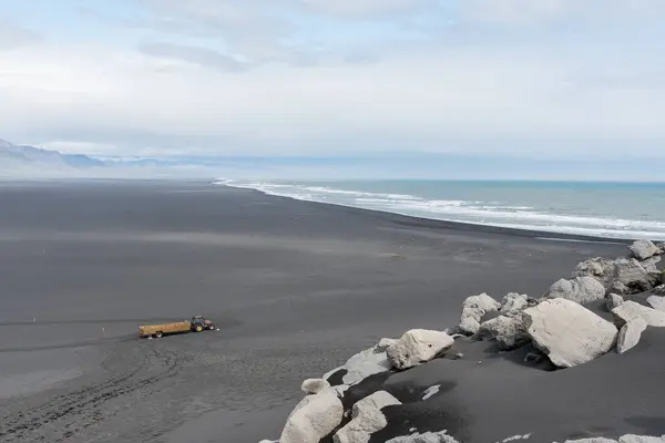 İzlanda 'daki Ingolfshofdi' nin kumsalına bak. — Stok fotoğraf