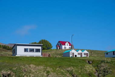 Buildings in village of Stodvarfjordur in east Iceland