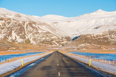 Road nr. 1 on the icelandic countryside in Hornafjordur in south Iceland