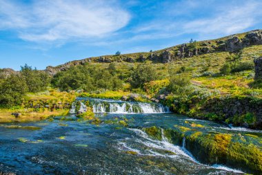 Waterfall in Gjain in thjorsardalur valley in South Iceland