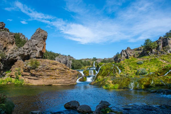 Waterfall in Gjain in thjorsardalur valley in South Iceland