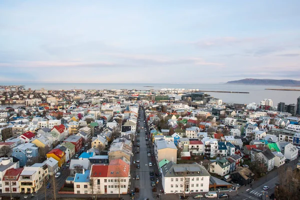 Vista da cidade de Reykjavik, na Islândia — Fotografia de Stock