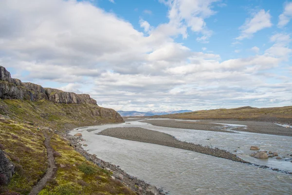 Glacier river Holmsa in the south Icelandic landscape — 스톡 사진