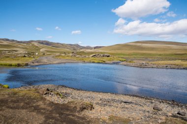 Road crossing river Strangakvisl near Eldgja in Iceland