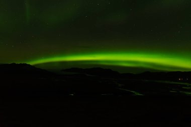 Güney İzlanda Hornafjordur 'da kuzey ışıkları