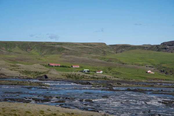 River Skafta and Skaftardalur farm in Iceland — Stock Photo, Image