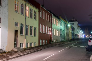 İzlanda 'nın Reykjavik kentindeki konut binaları