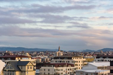 İzlanda 'nın Reykjavik kentinin bir sonbahar günü manzarası