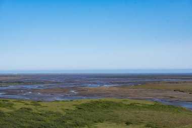 Güney İzlanda 'daki Kudafljot Nehri' nin etrafındaki manzaraya bakın.