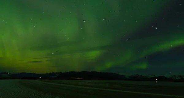 Aurora Borealis Фафьордуре Юге Исландии — стоковое фото