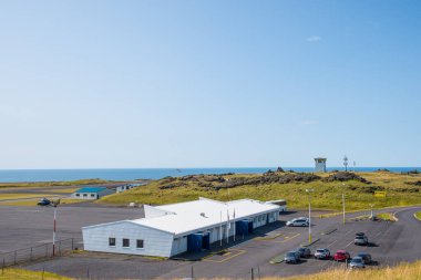 Vestmannaeyjar Iceland - August 9. 2019: Vestmannayjar airport terminal building