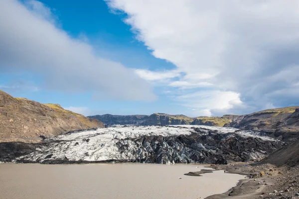 Solheimajokull Gletscher Süden Islands Einem Sommertag — Stockfoto