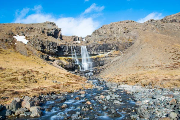 Водоспад Берґарфосс Горнафйордурі Півдні Ісландії — стокове фото