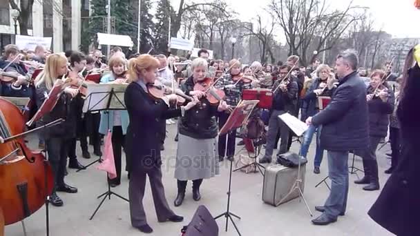 Manifestación de protesta de la intelectualidad creativa — Vídeo de stock