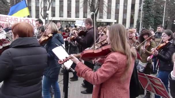 Manifestación de protesta de la intelectualidad creativa — Vídeo de stock