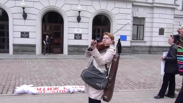 Manifestación de protesta de la intelectualidad creativa — Vídeo de stock