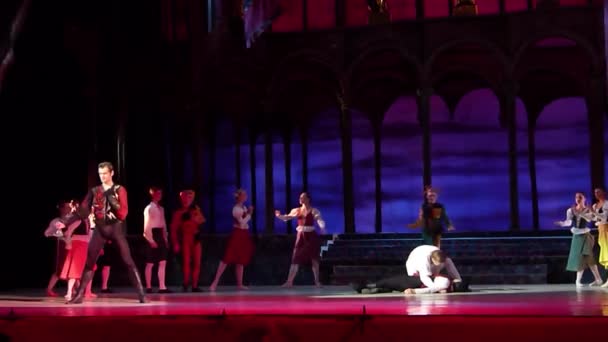 Classical ballet  Romeo and Juliet. — Stock Video