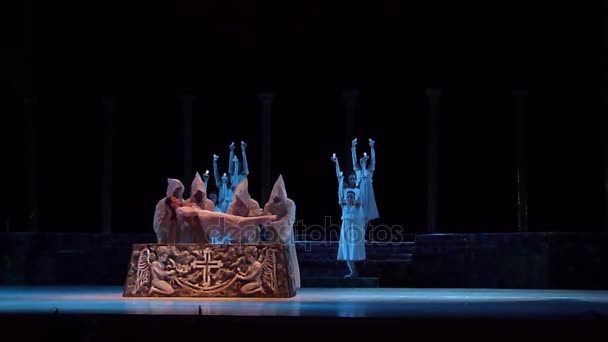 Klassiek ballet Romeo en Julia. — Stockvideo