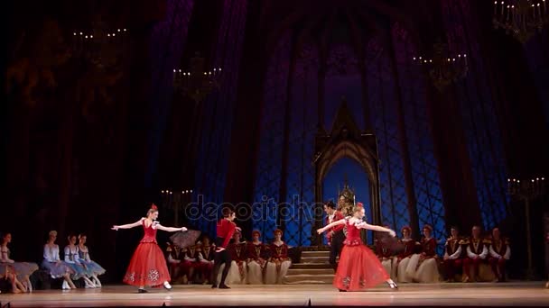 Klassiek ballet Zwanenmeer — Stockvideo