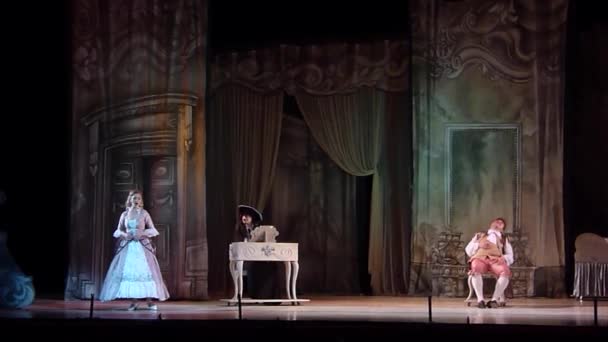 Classical opera The Barber of  Seville. — Stock Video