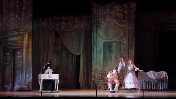 Klasické opery Lazebník sevillský. — Stock video