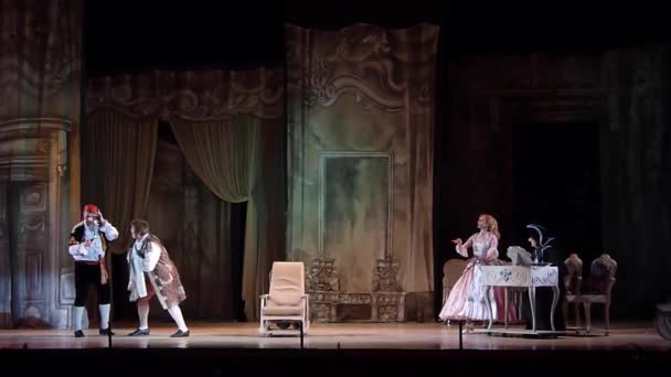 Classical opera The Barber of  Seville. — Stock Video