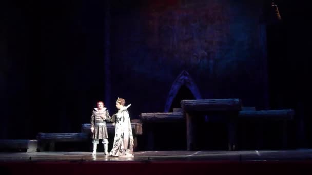 Dnipro Ucrânia Novembro 2017 Membros Teatro Dnipro Opera Ballet Realizam — Vídeo de Stock