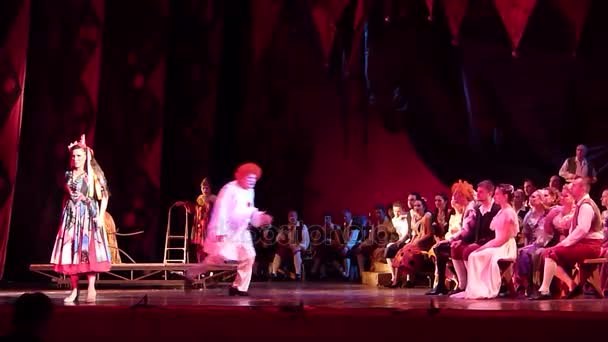 Dnipro Ukraine October 2017 Classical Opera Pagliacci Performed Members Dnipro — Stock Video