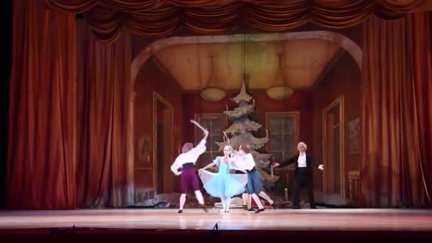Hotel Dnipro Ukrajna 2018 Január Diótörő Balett Tagjai Dnipro Opera — Stock videók