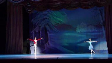 Dnipro, Ukrayna - 6 Ocak 2018: Dnipro Opera ve bale bale üyeleri tarafından gerçekleştirilen Fındıkkıran Balesi.