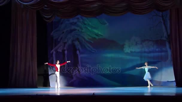 Dnipro Ucrania Enero 2018 Ballet Cascanueces Interpretado Por Miembros Del — Vídeo de stock