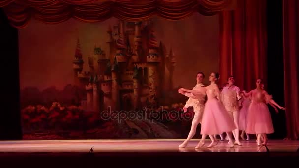 Dnipro Ucrania Enero 2018 Ballet Cascanueces Interpretado Por Miembros Del — Vídeos de Stock