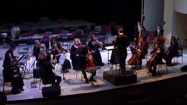 Dnipro Ukrayna Ocak 2018 Çellist Artem Poludeny Akademik Senfoni Orkestrası — Stok video