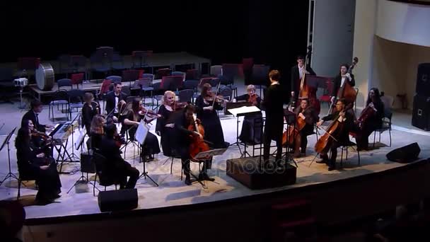 Dnipro Ukraine Janvier 2018 Violoncelliste Artem Poludeny Orchestre Symphonique Académique — Video