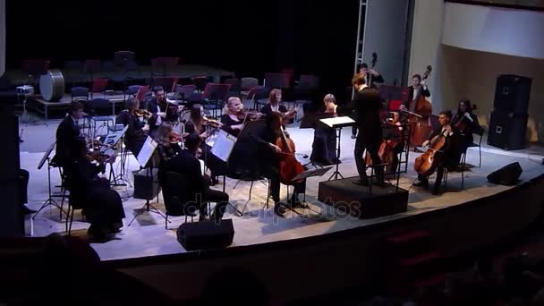 Dnipro Ukraine Janvier 2018 Violoncelliste Artem Poludeny Orchestre Symphonique Académique — Video